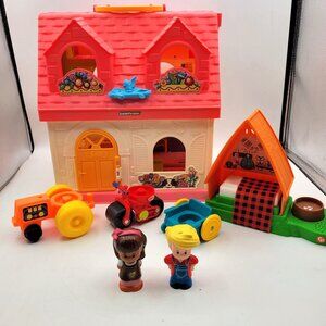 Fisher Price Little People Lot of House Playset Camping Tent Vehicles Figures